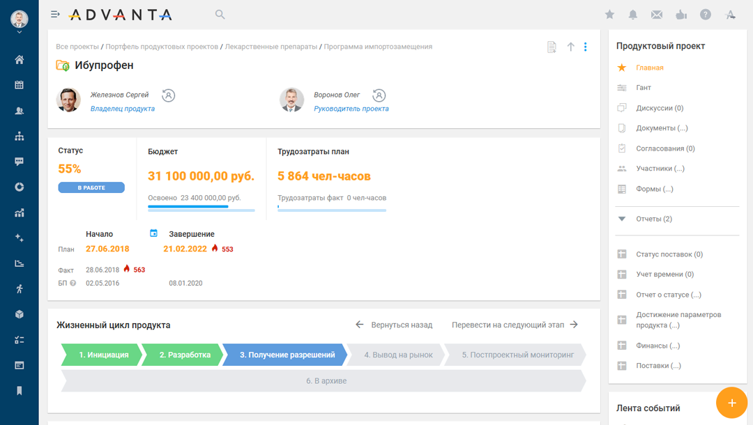 Продуктовый проект ADVANTA