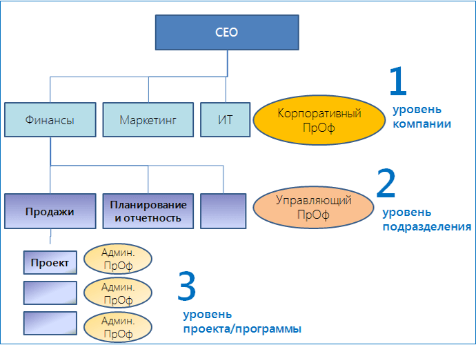 Рис.1. Виды проектных офисов